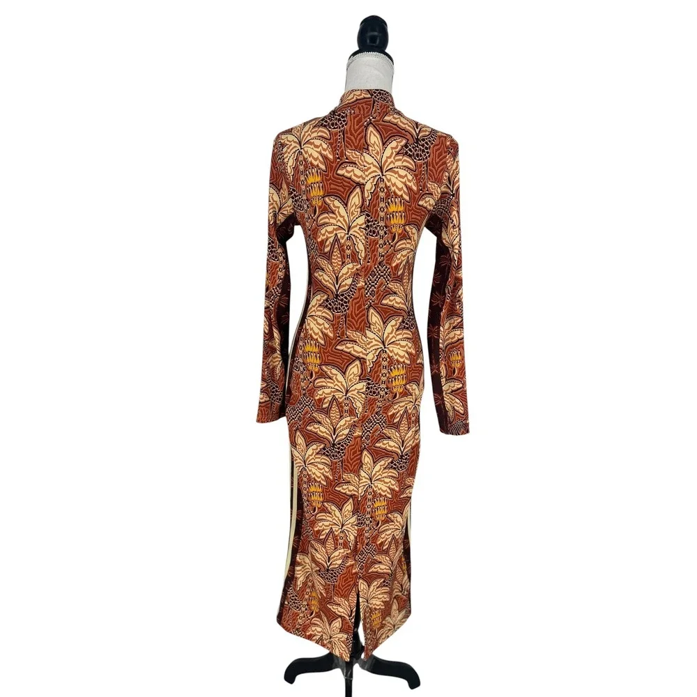 Farm Rio x Adidas Tropical Print Zip Up Midi Dress Small - Picture 15 of 16